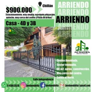 JMV Inmobilia ARRIENDA casa céntrica Chillán, 200 mt2, 5 habitaciones