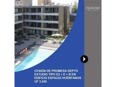 Se Vende Cesión de Promesa de Depto 507 Estudio en Edif. Espacio Huérfanos, Santiago, 26 mt2, 1 habitaciones