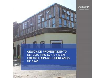 Se Vende Cesión de Promesa Depto 506 Estudio en Edif. Espacio Huérfanos, Santiago, 26 mt2, 1 habitaciones