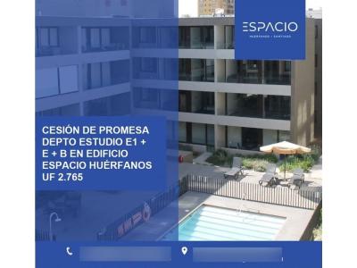 Se Vende Cesión de Promesa Depo Estudio en Edif. Espacio Huérfanos, Santiago, 21 mt2, 1 habitaciones