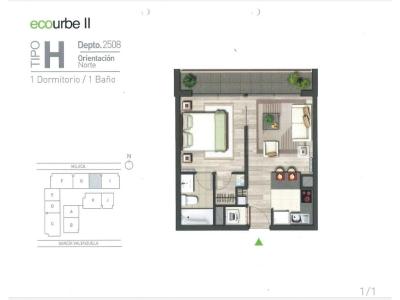 Depto 1 Dormitorio 1 Estacionamiento Metro Irarrázabal - HB HUNTER, 34 mt2, 1 habitaciones