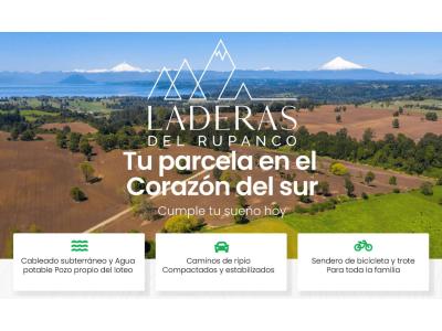 Parcelas Premium Laderas de Rupanco con vista a Lago, Volcanes Osorno Calbuco y Puntiagudo